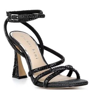 Gianni Bini Glittery Black Strappy Heels
